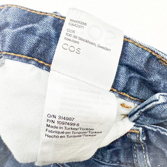 COS High Rise Loose Straight Full Length Dark Wash Denim Jeans Size 25 - Picture 8 of 10